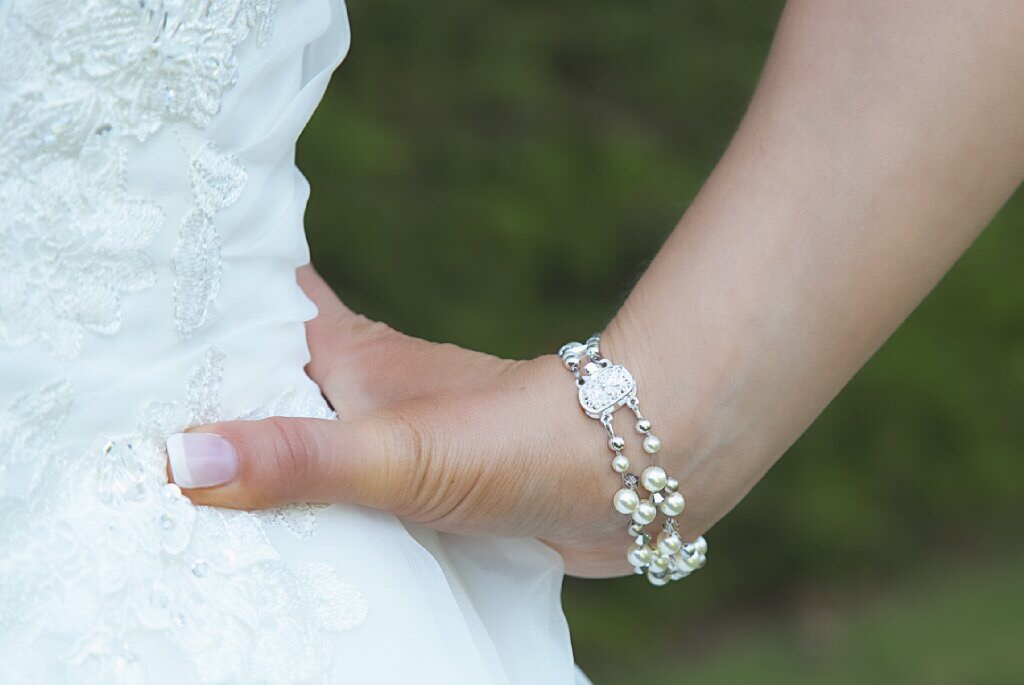 Bridal Pearl Flower Bracelet Trendy Crystal Vintage Silver Gold Simple -  Princessly
